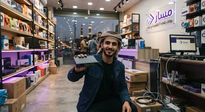 بائعٌ في متجر إلكترونيات